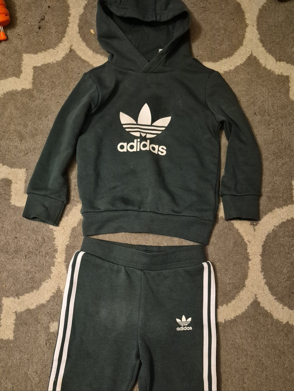 3T  adidas Dark Green Trefoil Hoodie & Joggers Set
